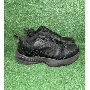 Nike Air Monarch IV Mens Size 9.5 Triple Black Shoes Walking Sneakers 415445-001